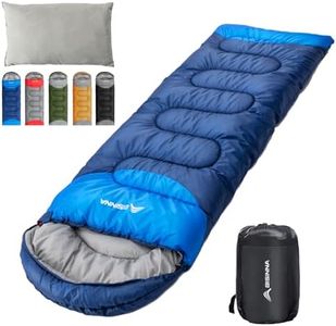 BISINNA Sleeping Bag with Pillow - 4 Season Lightweight Waterproof Warm Sleeping Bag with a compression sack for Adults, Women, Men's Outdoors Camping, Hiking, Backpacking (4 Season/Blue/Right)