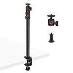 NEEWER Extendable Camera Desk Mount with Ball Head, 17"-40" Adjustable Table Light Stand with 1/4" Screw & C Clamp for DSLR Camera, Ring Light, Live Stream, Vlog, Max Load: 6.6lb/3kg, TL283 (RED)