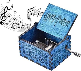Qazuwa Caja de Música de Madera Tallada Caja Musical Tallada Antigüedad Hecha a Mano Caja Musical Tallada a Mano Vintage Regalo Para Familiares Amantes Niños Cumpleaños Aniversario Regalo (Azul)