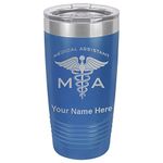 LaserGram 20oz Vacuum Insulated Tumbler Mug, MA Medical Assistant, Personalized Engraving Included (Dark Blue)