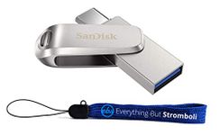 SanDisk Ultra Dual Drive Luxe USB Type-C 1TB Flash Drive for Smartphones, Tablets, and Computers - High Speed USB 3.1 Pen Drive (SDDDC4-1T00-G46) Bundle with (1) Everything But Stromboli Lanyard