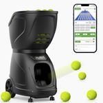 PUSUN PT-9001 Pro Tennis & Padel Ball Machine, App Control, 35 Landing Points, 12/14 Training Modes, Topspin & Backspin ±6, 12-87 MPH, 150 Balls, 7-10H Battery, for Clubs & Advanced Players (Black)