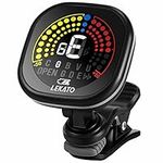 LEKATO Guitar Tuner Clip-on Tuner Rechargeable Bass Tuner Digital Guitar Chromatic Tuner Ukulele Tuner for Guitars Bass Violin Ukulele Chromatic Tuning Mode Bright Screen Display-Upgraded Version