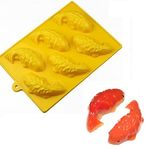 Allforhome 6 Fish Silicone Cake Baking Mold Cake Pan Handmade Soap Moulds Biscuit Chocolate Ice Cube Tray DIY Mold