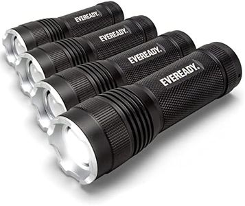 Eveready 4-Pack LED Tactical Flashlights, IPX4 Water Resistant, Rugged and Bright Flash Lights