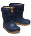 Crocs Unisex Kids Classic Neo Puff K Fashion Boot, Navy Gum, 4 UK