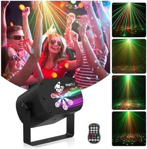 DJ Laser Party Lights,Timing Disco Lights Sound Activated Multi Lighting Effects Strobe Stage Lights for Valentine's Day Decorations Karaoke Pub Wedding