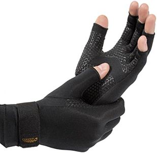 Copper Fit Compression Gloves Infused with Menthol for Maximum Recovery, Black, Small/Medium