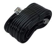 iMBAPrice® 50 Feet Long Telephone Extension Cord Phone Cable Line Wire - Black