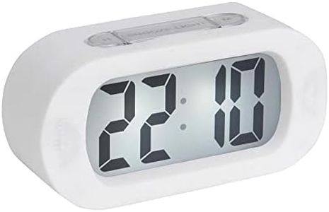 Karlsson - Clock Alarm Clock Rubber - Silicone - White - H 7 x W 14 x D 5 cm