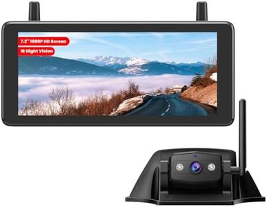 AUTO-VOX RV Backup Camera Wireless: Pre-Wired for Furrion System, HD 1080P 7.2'' DVR Monitor,Stable Signal Transmission Dual Antenna, Super Night Vision Fusion Backup Camera for RV, Trailer, Camper