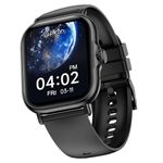 pTron Newly Launched Reflect Callz 2.01" Smartwatch with Bluetooth Calling, Full Touch Square Display, 600 NITS, Functional Crown, 100+ Watch Faces, HR, SpO2, 5 Days Battery Life & IP68 (Black)