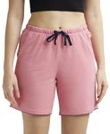 Jockey RX72 Women's Super Combed Cotton Fabric Relaxed Fit Sleep Shorts with Elastomeric Silicon Finish and Side Pockets_Confetti_S