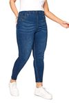 Yours for Good Curve Mid Stretch Pull On Jenny Jeggings - Women's Blue