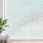 Beautysaid Window Film Privacy for Glass Windows, Frosted Window Film with Triangular Pattern, Anti-UV Static Cling without Glue for Home Bathroom Bedroom Office, 44.5 * 200 cm