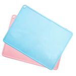 Kids Silicone Placemats Non-Slip Reusable Travel Portable Food Mat 2 pack Blue/Pink