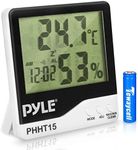 Indoor Digital Hygro-Thermometer - Thermometer and Humidity Gauge with Temperature Humidity Monitor, High & Low Records, Pocket-sized for Portability - Pyle PHHT15