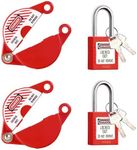 2 Sets Gate Valve Lockout and Safety Padlocks, Valve Lockout Device for 1 to 2-1/2 inch Diameter Valve Handles, Suited for Outdoor Water Spigot Propane Tank