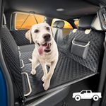 Large Dog Car Seat Cover for Back Seat with Extender Hard Bottom for Trucks, Heavy Duty Dog Hammock for F150, Ram1500, Sierra, SUV, Waterproof Dog Bed for Car for Aggressive Chewers