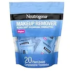 Neutrogena Makeup Remover Wipes Singles, Daily Facial Cleanser Towelettes, Gently Removes Oil & Makeup, Alcohol-Free Makeup Wipes, Individually Wrapped, 20 ct
