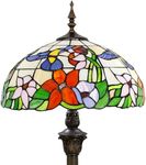 4MYHOME Tiffany Floor Lamp Hummingbird Amber Stained Glass Standing Reading Light 16X16X64 Inches Antique Pole Corner Lamp Decor Bedroom Living Room Home Office S101 Series…