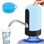 Myvision Water Dispenser for 5 Gallon Bottle, Portable USB Charging Electric Water Pump, Drinking Water Jug Pump for Home, Kitchen, Living Room, Office, Camping, Universal for 3-5 Gallon (Blue)