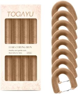 Togayu Heatless Curls Overnight Set - Jumbo Overnight Hair Curlers to Sleep In, Soft Velvet Hair Rollers for Women, No Damage Curls Styling Tools 8pcs