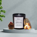 Divine Senses Cupcake & Toasted Marshmallow Matte Black Glass Jar Scented Candle | 40 Hours Burning Time | Natural Beeswax