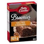 BETTY CROCKER Salted Caramel Chocolate Fudge Brownies Mix, 521 Grams Package of Brownie Mix, Includes Salted Caramel Pouch in Box, Tastes Like Homemade, Easy To Bake