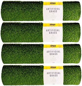 simpahome 4 x Quality Non Fade Artificial Grass Pile Roll - 2m x 1m / 6.6ft x 3.3ft - 30mm Pile Height - Astro Turf Fake Lawn - Tested Extreme Weather Conditions.