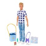 Barbie It Takes Two Doll & Accessories, Camping Set with Cooler, Map & More, Blonde Ken Doll with Blue Eyes in Plaid Shirt