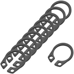 uxcell 50 Pcs External Retaining Rings, 11mm 65Mn Carbon Steel External Circlip Snap Rings Round Wire Snap Rings for Valves Electrical Appliances, Black