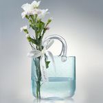 Lei-JG Glass Bag vase, Purse vase w