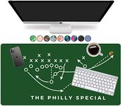 French Koko Large Mouse Pad, Desk Mat, Keyboard Pad, Desktop Home Office School College Big Extended Laptop Protector Computer Philadelphia Football Mousepad Gaming Men Boy XL Eagles Philly Special