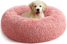 YOJOGEE Calming Donut Dog Bed for Medium Small Dogs Cats, Fluffy Anti Anxiety Dog Beds Washable Puppy Bed Non-Slip Plush Cuddler Warming Round Faux Fur Pet Bed
