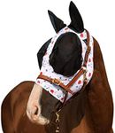 TGW RIDING Horse Fly Mask Super Comfort Horse Fly Mask Elasticity Fly Mask with Ears We Only Make Products That Horses Like (White, L)