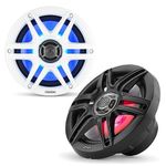 Clarion CMS-651RGB-SWB 6.5-inch Coaxial Marine Speakers with Built-in RGB Illumination 30W RMS Power handling 1/2-inch (13 mm) Polymer Dome Tweeter Includes White & Black Sport Grilles