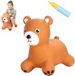 INPANY Bouncy Horse, Bear Hopper Toys, Toddlers Bouncing Animal, Kid Ride on Rubber Bouncer, Outdoor Indoor Cute Birthday Gifts for 2 3 4 Year Old Girls Boys