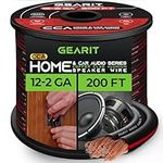 12AWG Speaker Wire, GearIT Pro Series 12 Gauge Speaker Wire Cable (200 Feet / 60.96 Meters) Great Use for Home Theater Speakers and Car Speakers, Black