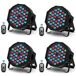 DELIBANG 4PCS RGB Par Can Light, 36 LED Stage Lights DMX 7CH Disco Lights with 7 Lighting Effects via Sound Activated/Remote Controller for Party Bar Club Band Wedding Halloween Christmas