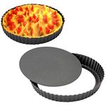 Gutsdoor Tart Pan 12 Inch with Removable Bottom Quiche Pan Nonstick Round Pie Pans for Baking Kitchen