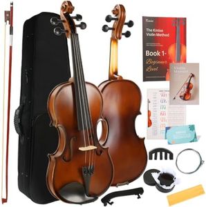 Kmise Teacher Approved 4/4 Full Size Violin Starter Kit for Adults Beginners Students, Tough Jujube Wood Acoustic Violins, Fiddle Bundle with Case, Bow, Rosin, Strings, Shoulder Rest & Guide