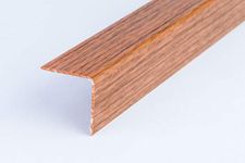 Wood Effect Plastic PVC Corner 1M Angle Trim Wall Corner Guard Edge Protector TMW Profiles (40mm x 40mm x 1M, Greek Walnut)