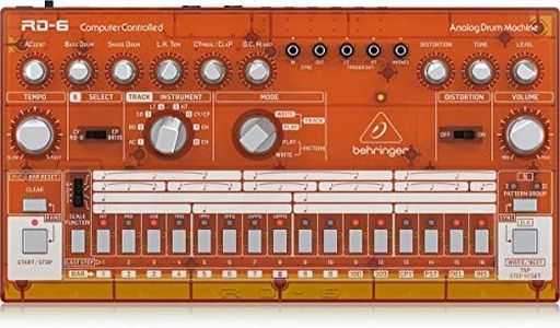 Behringer RHYTHM DESIGNER RD-6-TG Analog Drum Machine with 8 Drum Sounds, 64 Step Sequencer and Distortion Effects