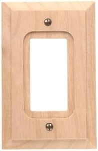 Amerelle Baker Single Rocker Unfinished Wood Wallplate