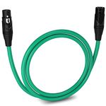 LyxPro 3 Feet XLR Microphone Cable Balanced Male to Female 3 Pin Mic Cord for Powered Speakers Audio Interface Professional Pro Audio Performance and Recording Devices - Green