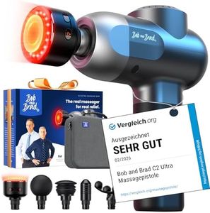 BOB AND BRAD C2 Ultra Massagepistole mit Wärmefunktion und Rotlichttherapie, Tragbares Massagegerät Massage Gun Muskelmassagepistole für Zuhause, Fitnessstudio, Erholung und Schmerzlinderung