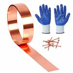 Copper Flashing 99.95% Pure - 24 Gauge 0.5mm Thick Copper Strip - Solid Copper Roll in Various Widths & Length – ASTM B152M Copper Sheet - Contractors & DIY Projects (24 Ga, 2" Width x 5 FT)