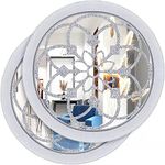 Wocred 2 PCS Round Modern Decorative Wall Mirror,Premium and Shiny Accent Mirrors,Silver Color Entry Mirror for Bathroom Renovation,Bedrooms,Living Rooms and More(20”)