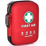 First Aid Kit - 170 Pieces Hard Case and Lightweight - Includes 2 x Eyewash,Instant Cold Pack,Emergency Blanket for Travel, Home, Office, Vehicle